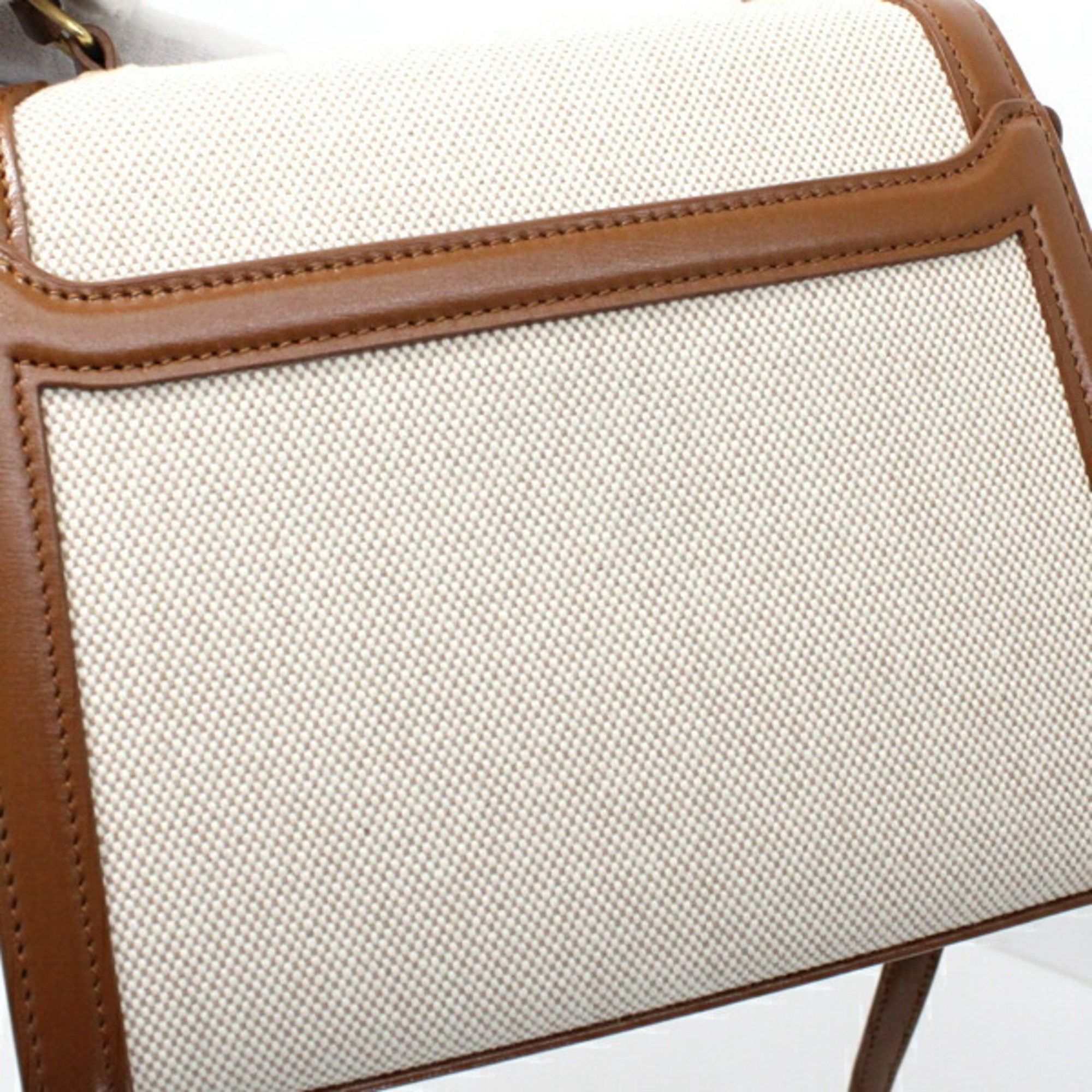 Saint Laurent Paris YSL Saint Laurent Cassandra Mini Shoulder Bag, Women's Canvas Brown, KM3046 Size ONE SIZE - 7 Thumbnail