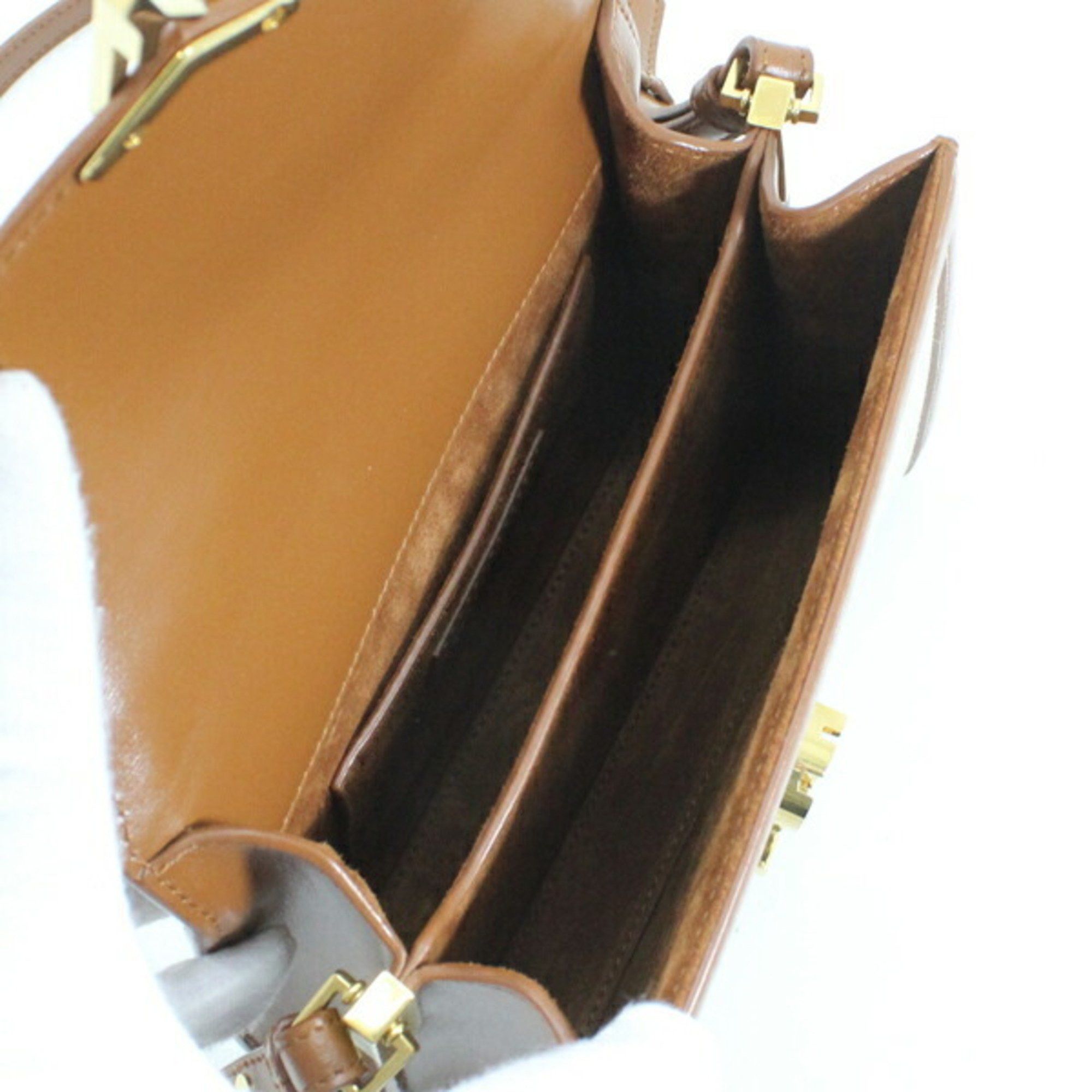 Saint Laurent Paris YSL Saint Laurent Cassandra Mini Shoulder Bag, Women's Canvas Brown, KM3046 Size ONE SIZE - 14 Thumbnail