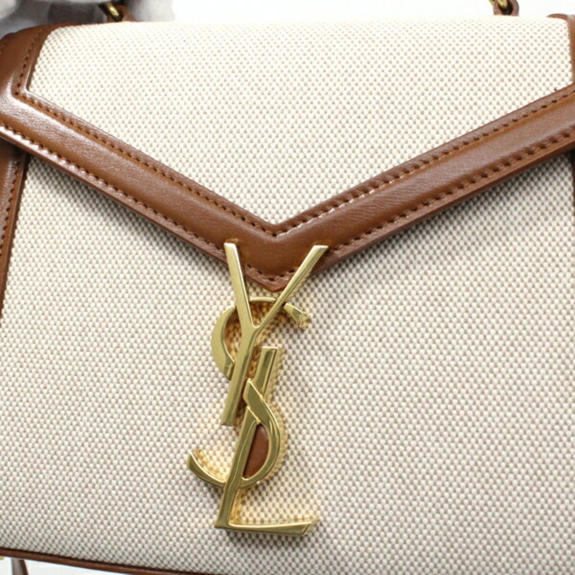 Saint Laurent Paris YSL Saint Laurent Cassandra Mini Shoulder Bag, Women's Canvas Brown, KM3046 Size ONE SIZE - 8 Thumbnail