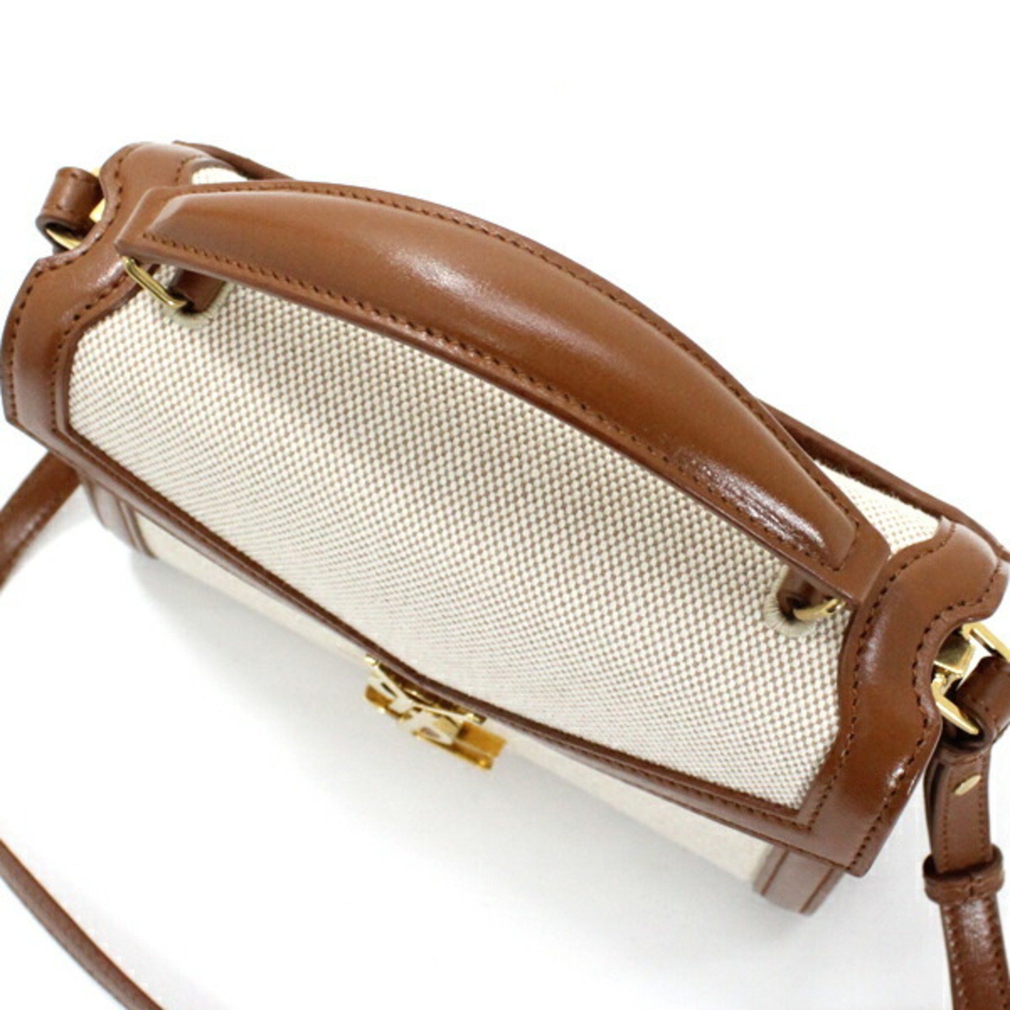 Saint Laurent Paris YSL Saint Laurent Cassandra Mini Shoulder Bag, Women's Canvas Brown, KM3046 Size ONE SIZE - 10 Thumbnail