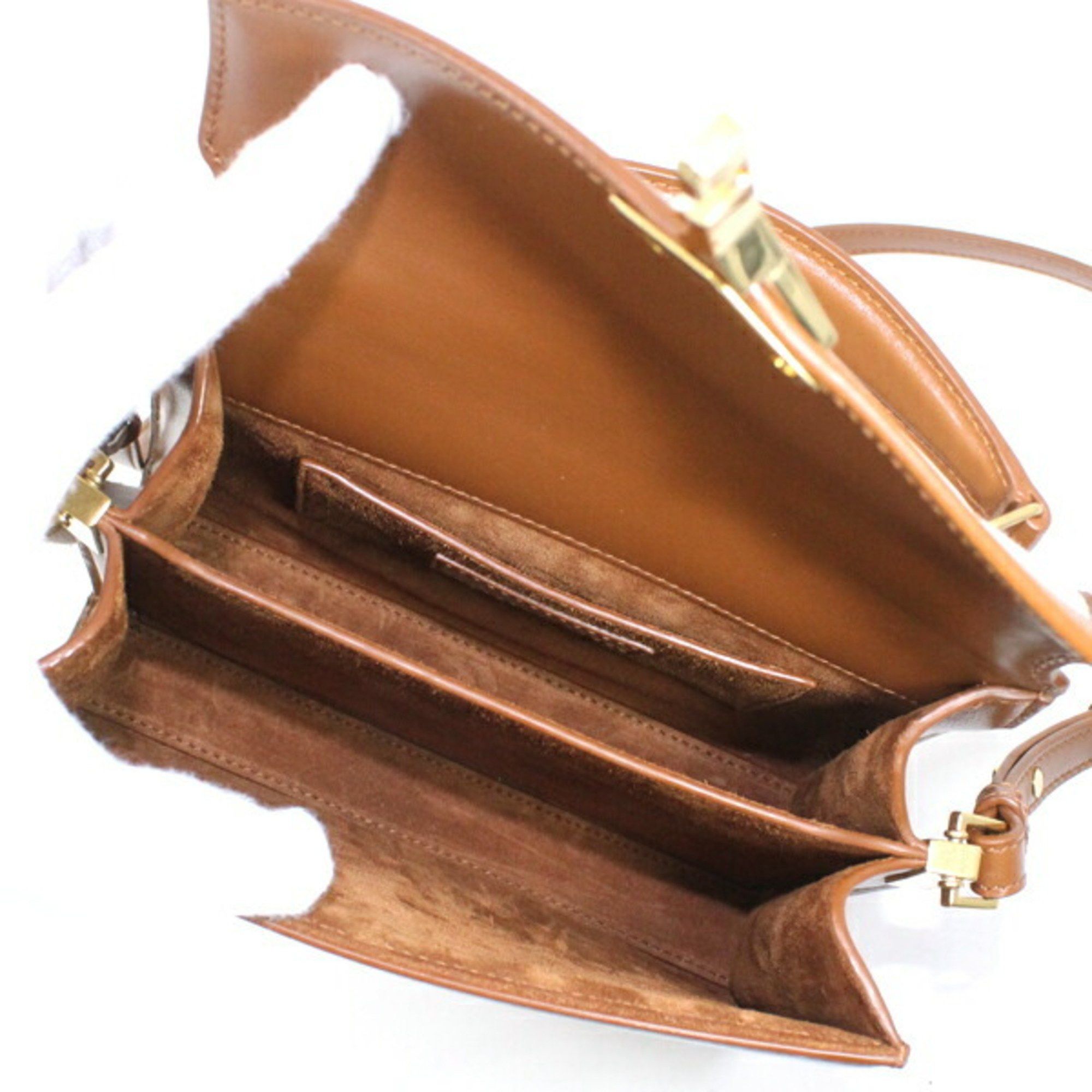 Saint Laurent Paris YSL Saint Laurent Cassandra Mini Shoulder Bag, Women's Canvas Brown, KM3046 Size ONE SIZE - 15 Thumbnail