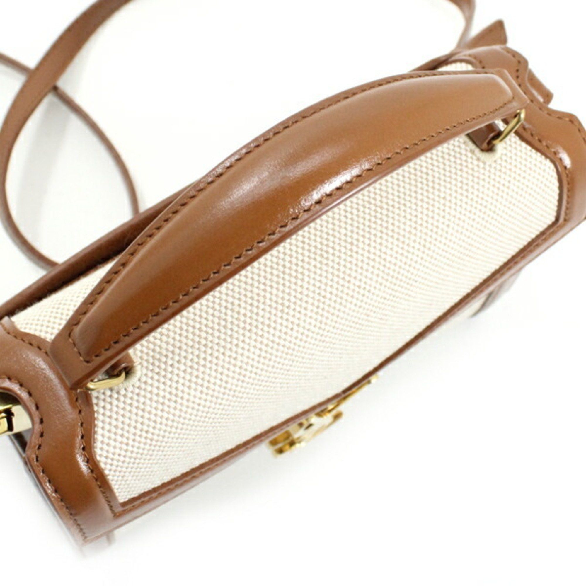 Saint Laurent Paris YSL Saint Laurent Cassandra Mini Shoulder Bag, Women's Canvas Brown, KM3046 Size ONE SIZE - 9 Thumbnail