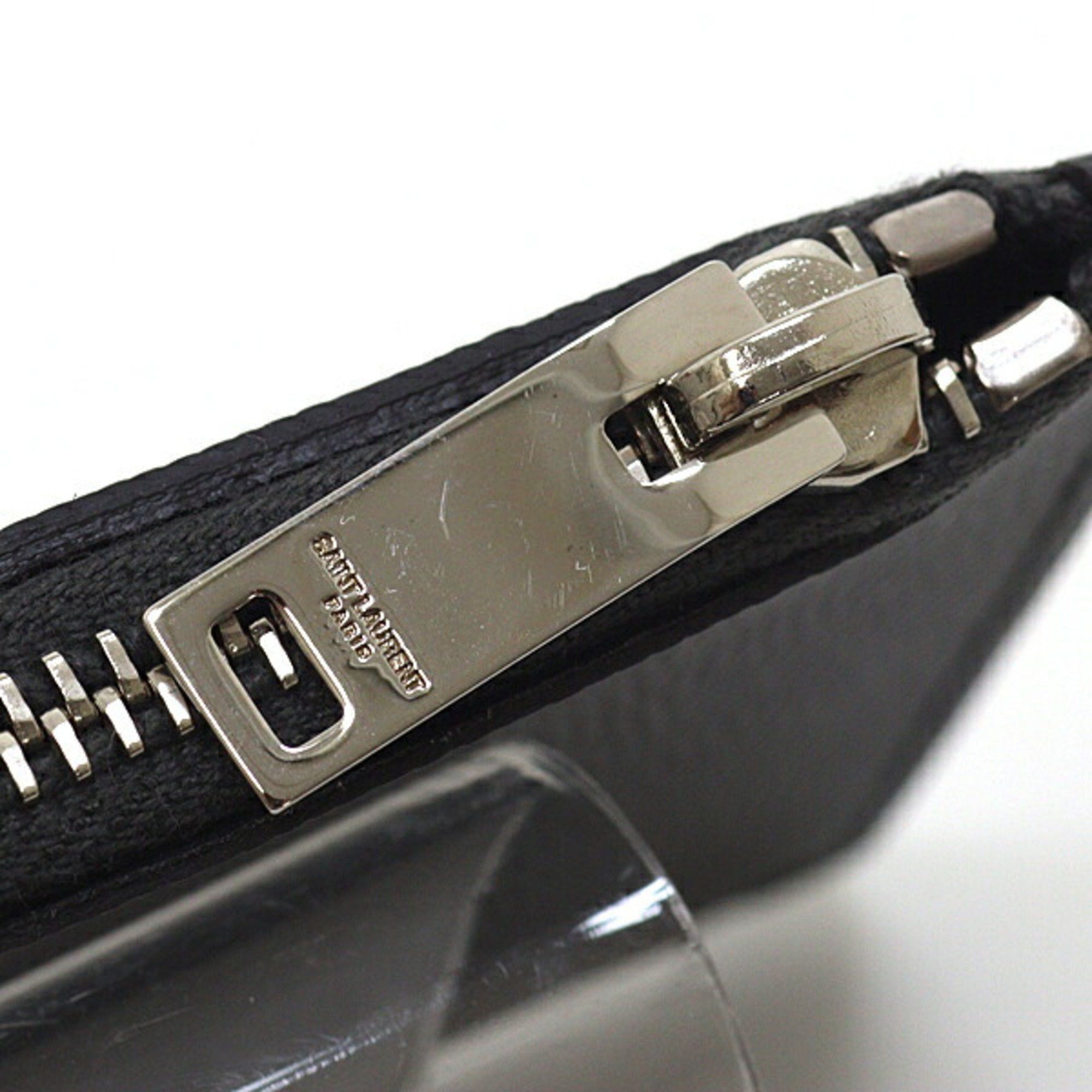 Saint Laurent Paris Saint Laurent Zip Card Case 346104 Coin Leather Dark Gray Size ONE SIZE - 5 Thumbnail