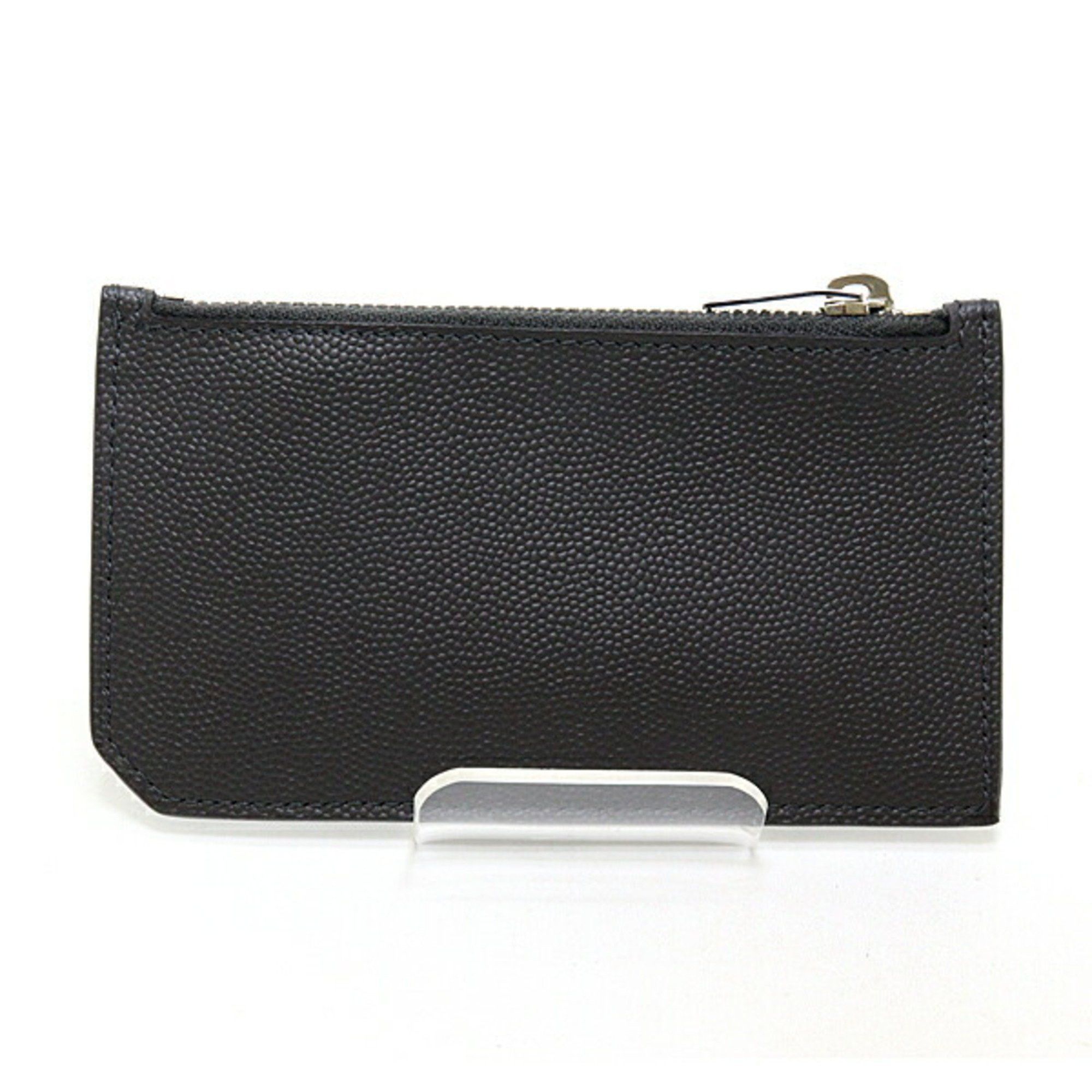 Saint Laurent Paris Saint Laurent Zip Card Case 346104 Coin Leather Dark Gray Size ONE SIZE - 3 Thumbnail