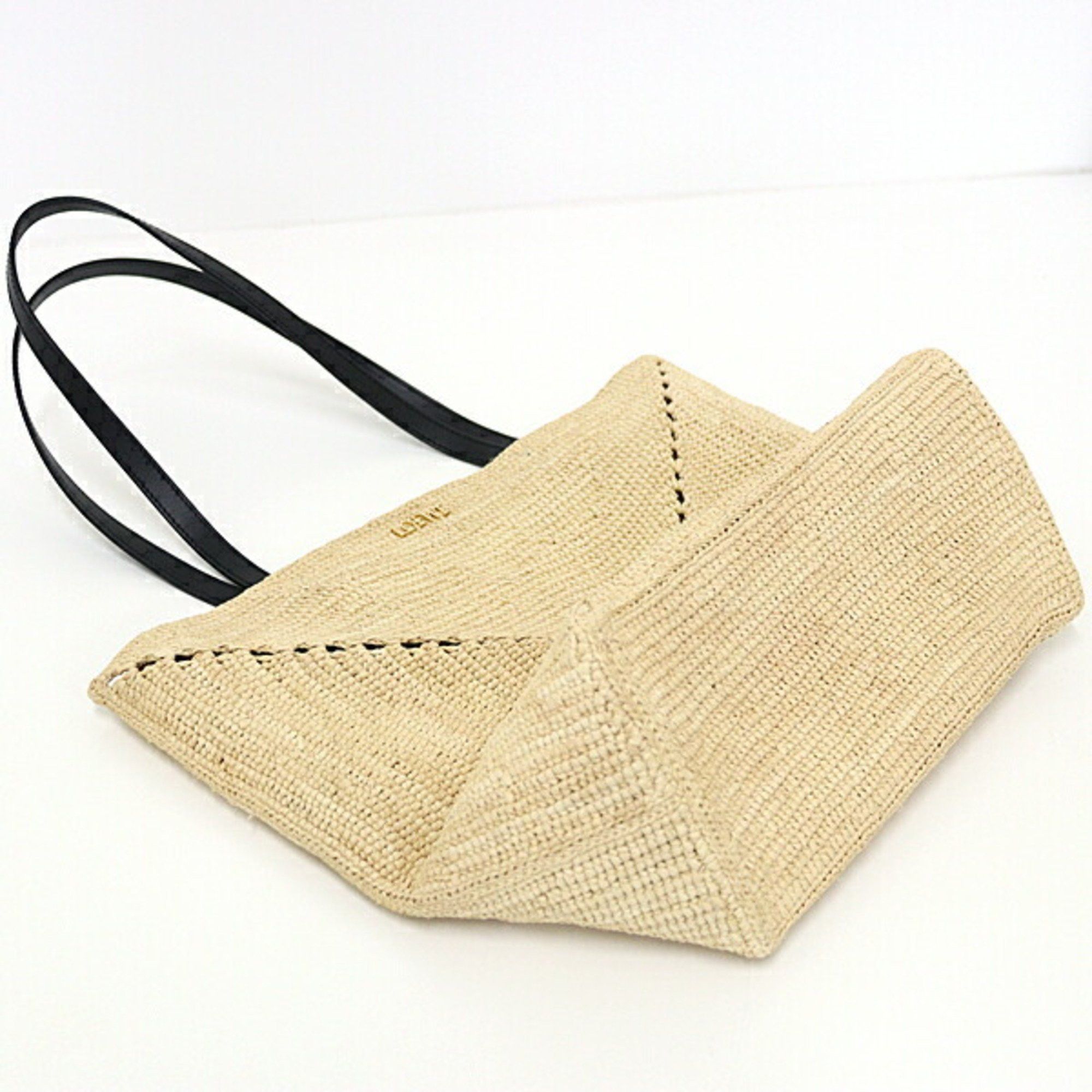 Loewe LOEWE Puzzlefold Tote Medium Raffia Natural Bag A779G50X08 Unused Size ONE SIZE - 4 Thumbnail