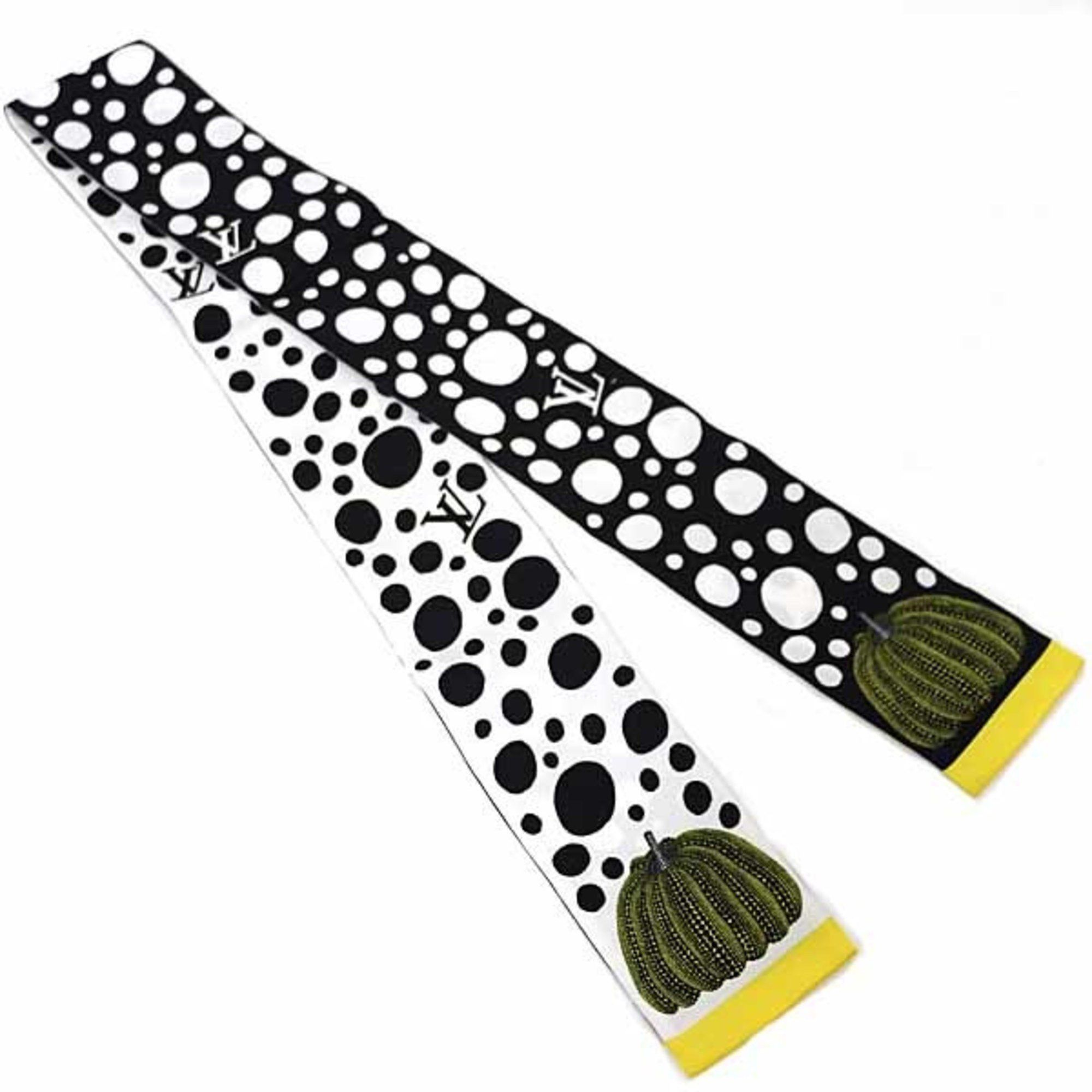 Louis Vuitton Yayoi Kusama LV×YK Bandeau Infinity Dot Scarf Muffler M78291 Black White Yellow Unused
