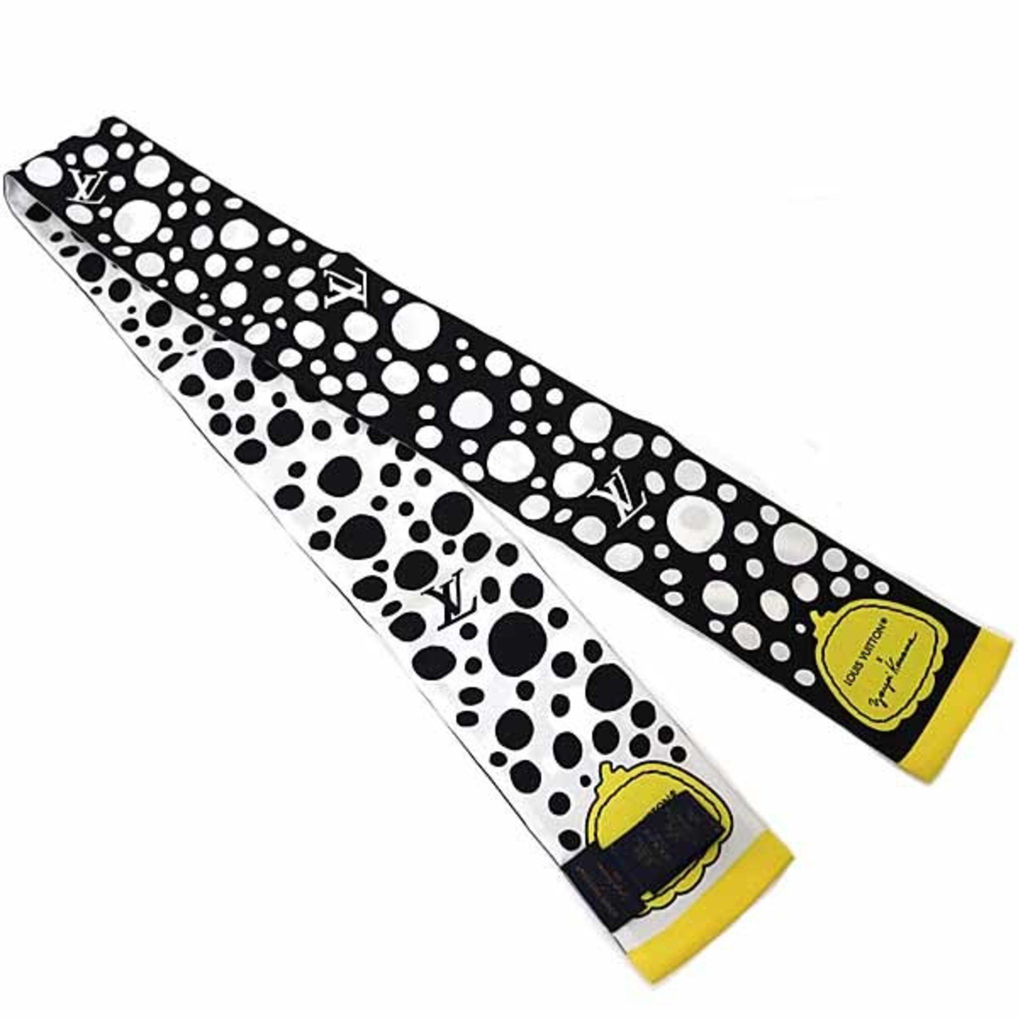 Louis Vuitton Yayoi Kusama LV×YK Bandeau Infinity Dot Scarf Muffler M78291 Black White Yellow Unused