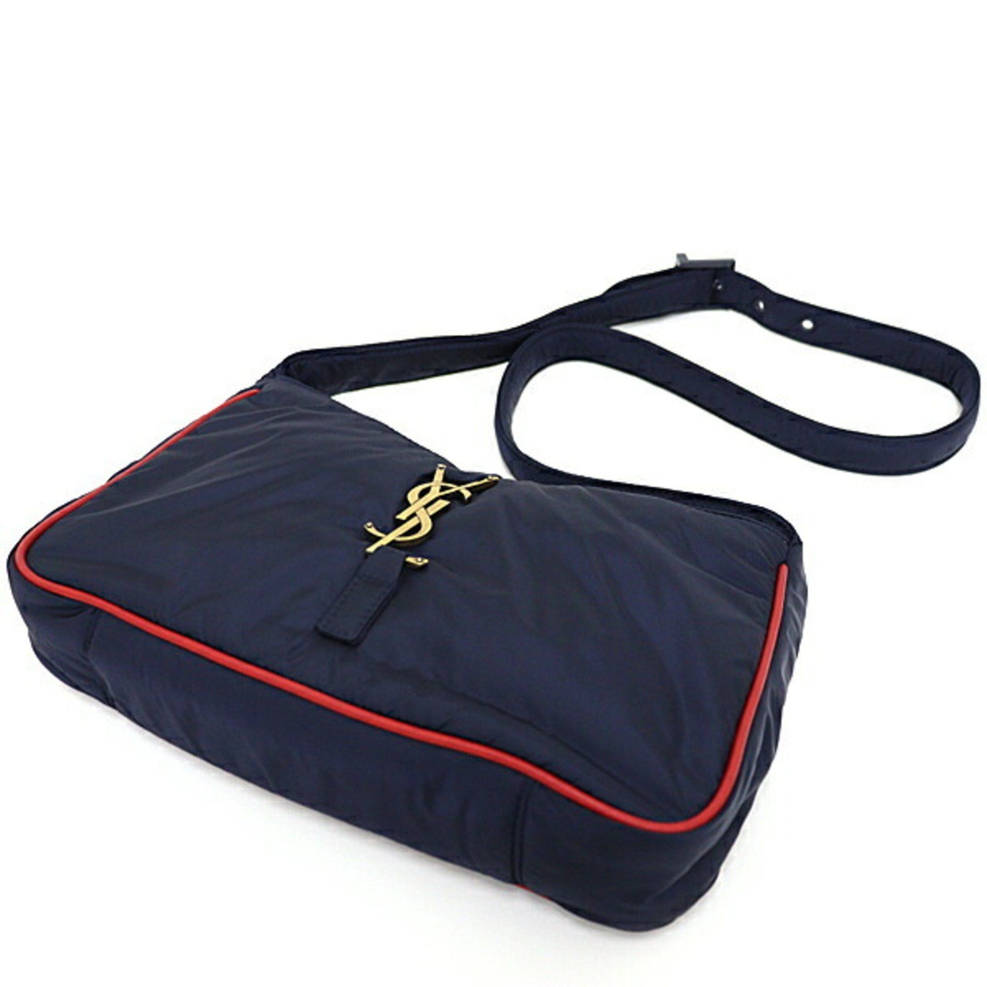 Saint Laurent Paris Saint Laurent Le Cin Cassette Shoulder Bag Eco Nylon Navy/Red 733294 YSL Size ONE SIZE - 6 Thumbnail