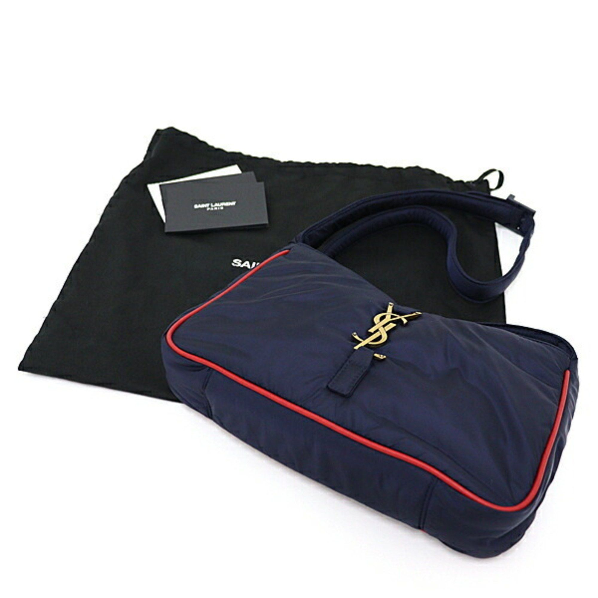 Saint Laurent Paris Saint Laurent Le Cin Cassette Shoulder Bag Eco Nylon Navy/Red 733294 YSL Size ONE SIZE - 5 Thumbnail