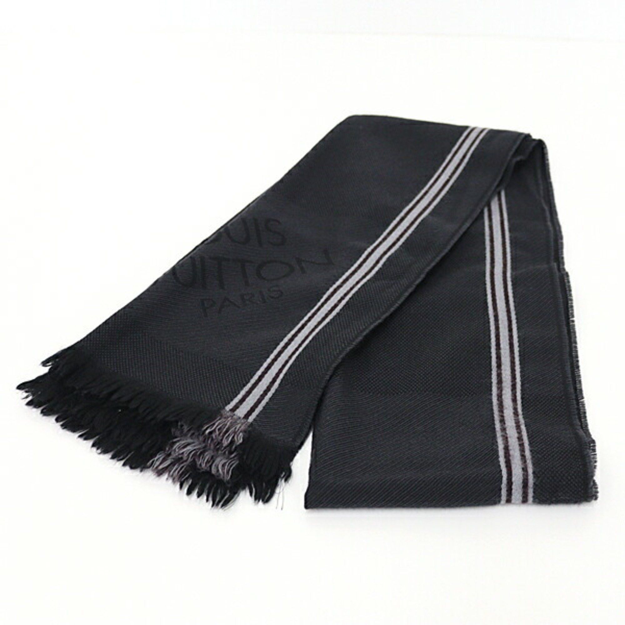 Louis Vuitton Louis Vuitton Echarpe Messager Damier Geant Scarf Dark Grey 100% Wool M72685 Size ONE SIZE - 6 Thumbnail