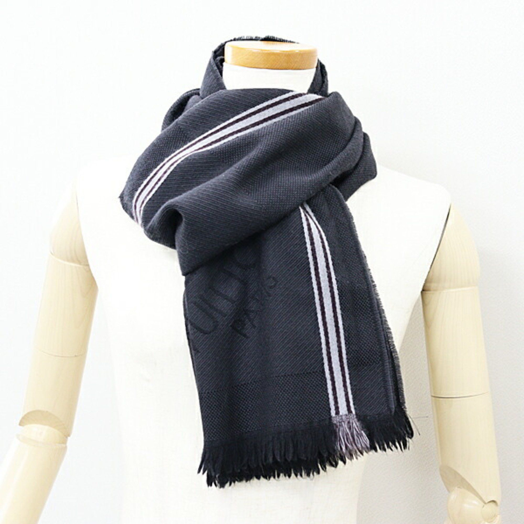 Louis Vuitton Louis Vuitton Echarpe Messager Damier Geant Scarf Dark Grey 100% Wool M72685 Size ONE SIZE - 5 Thumbnail