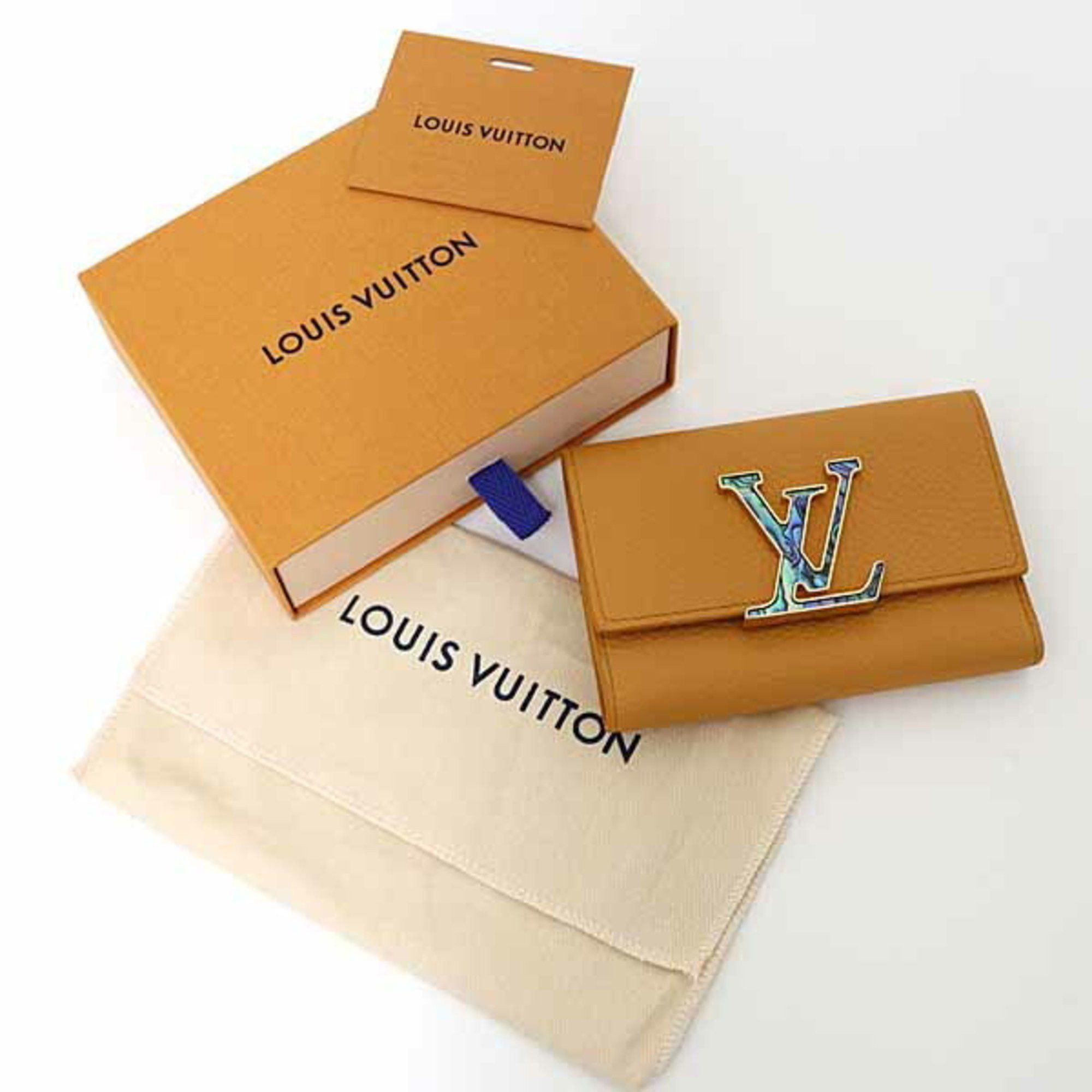 Louis Vuitton Louis Vuitton Portefeuille Capucines Compact Tri-fold Wallet Taurillon Leather M81669 Saffron Size ONE SIZE - 2 Thumbnail