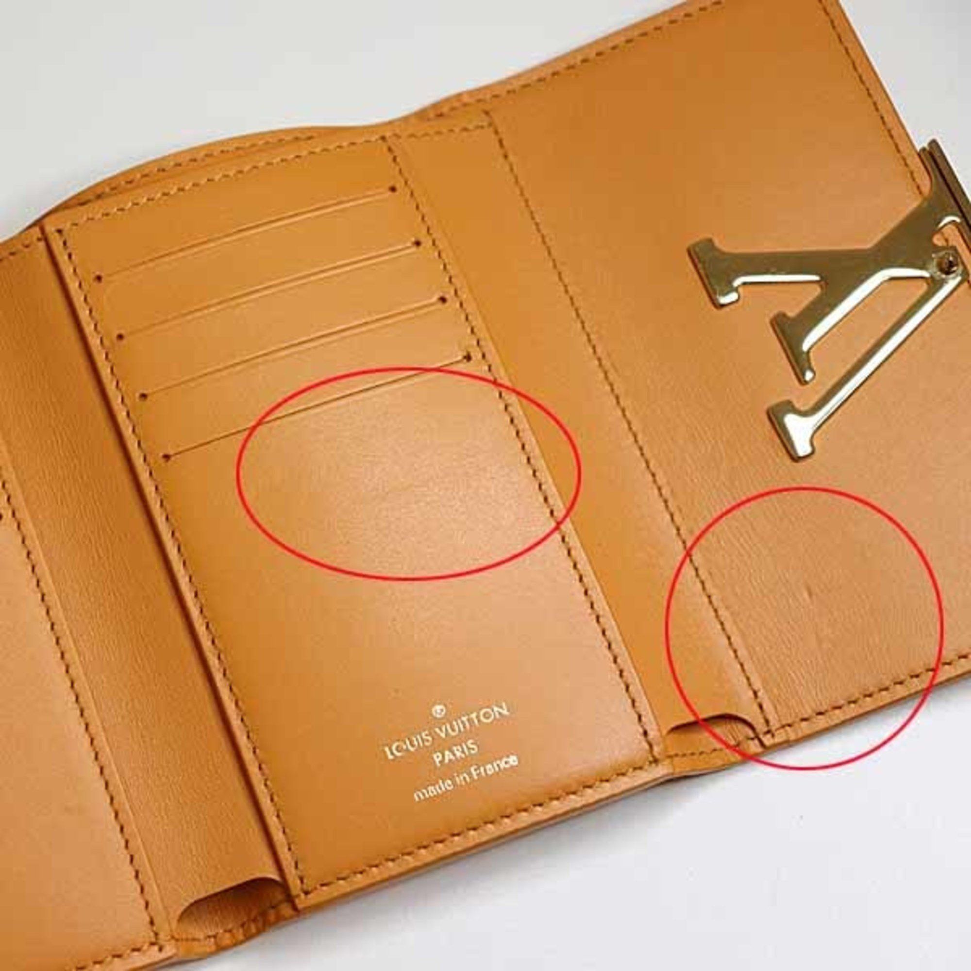 Louis Vuitton Louis Vuitton Portefeuille Capucines Compact Tri-fold Wallet Taurillon Leather M81669 Saffron Size ONE SIZE - 6 Thumbnail