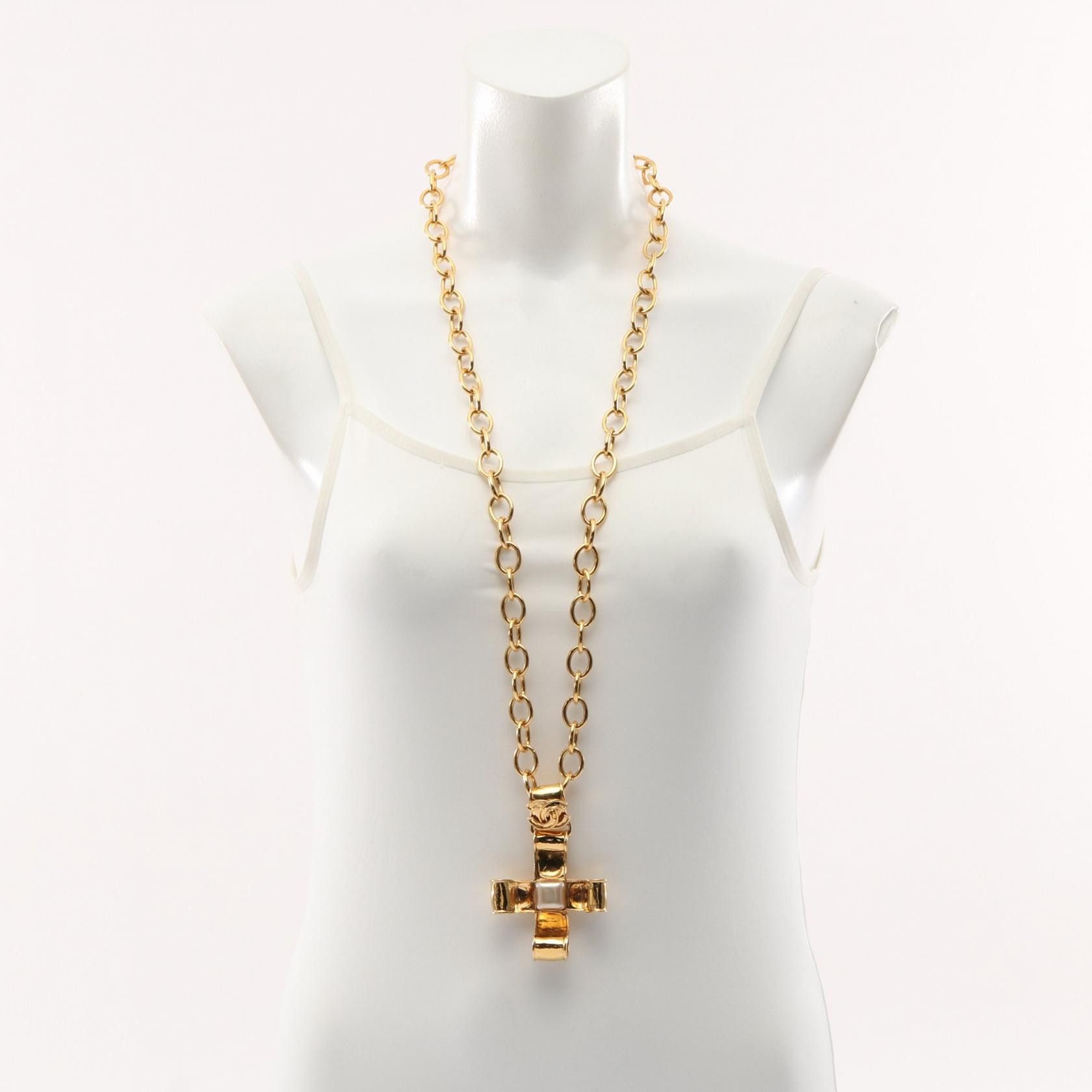 Chanel Chanel Chanel Coco Mark Necklace Pearl Necklace Metal Necklace Size ONE SIZE - 6 Thumbnail
