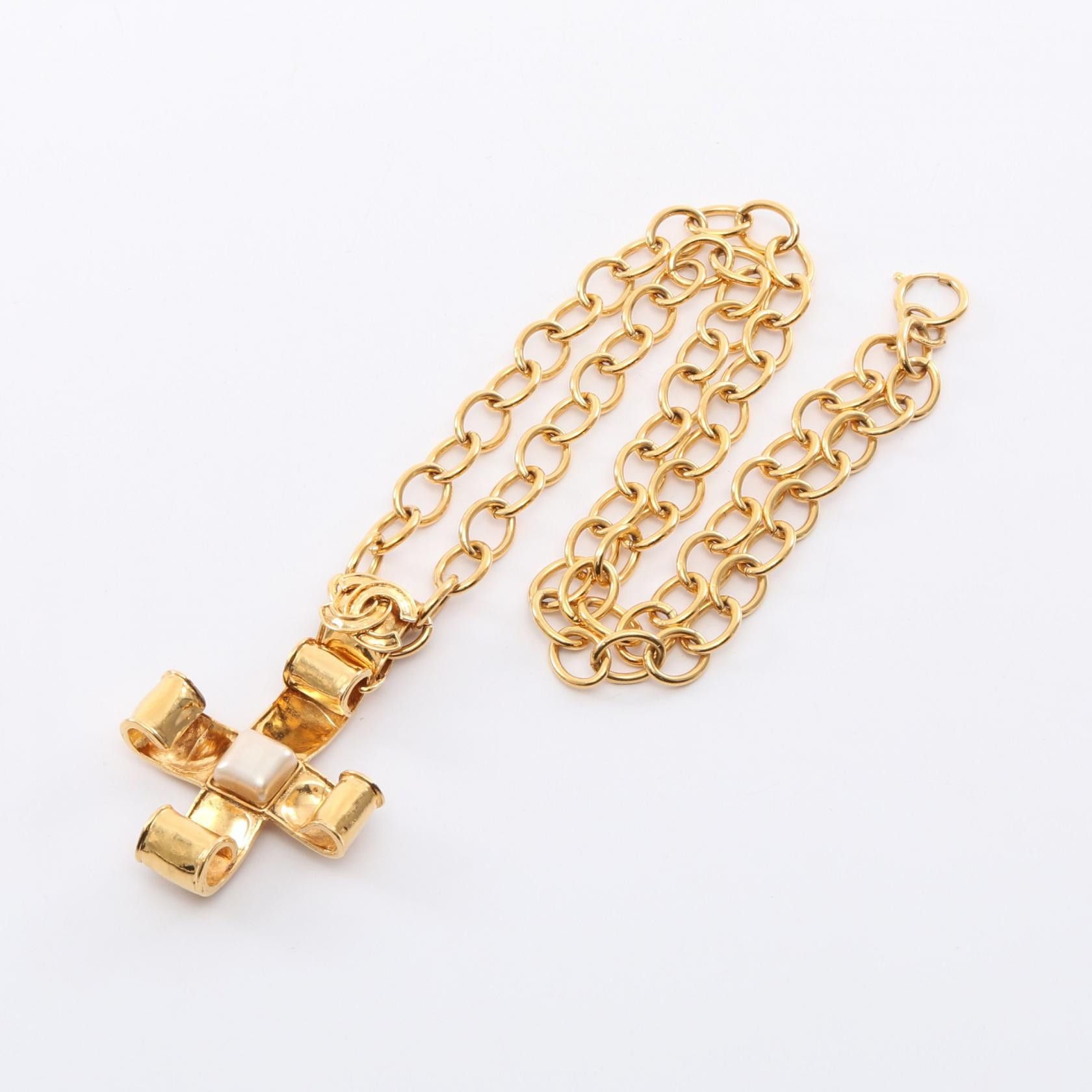 Chanel Chanel Chanel Coco Mark Necklace Pearl Necklace Metal Necklace Size ONE SIZE - 3 Thumbnail