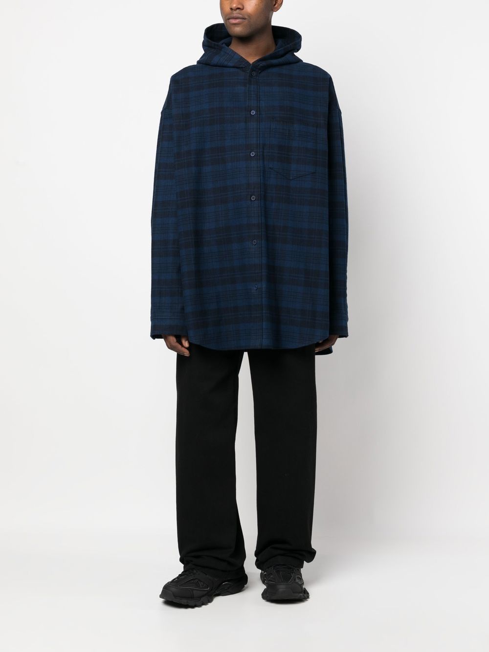 Balenciaga checked hooded shirt Size US XXL / EU 58 / 5 - 2 Thumbnail