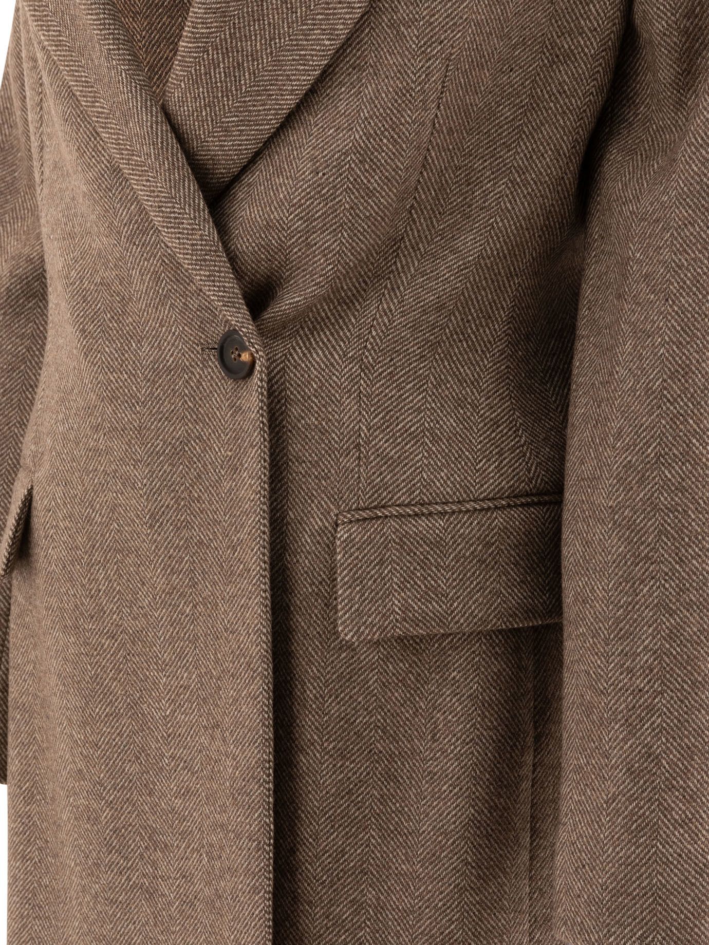 Brunello Cucinelli Brushed Techno Wool Chevron Blazer With Monili Size M / US 6-8 / IT 42-44 - 4 Thumbnail