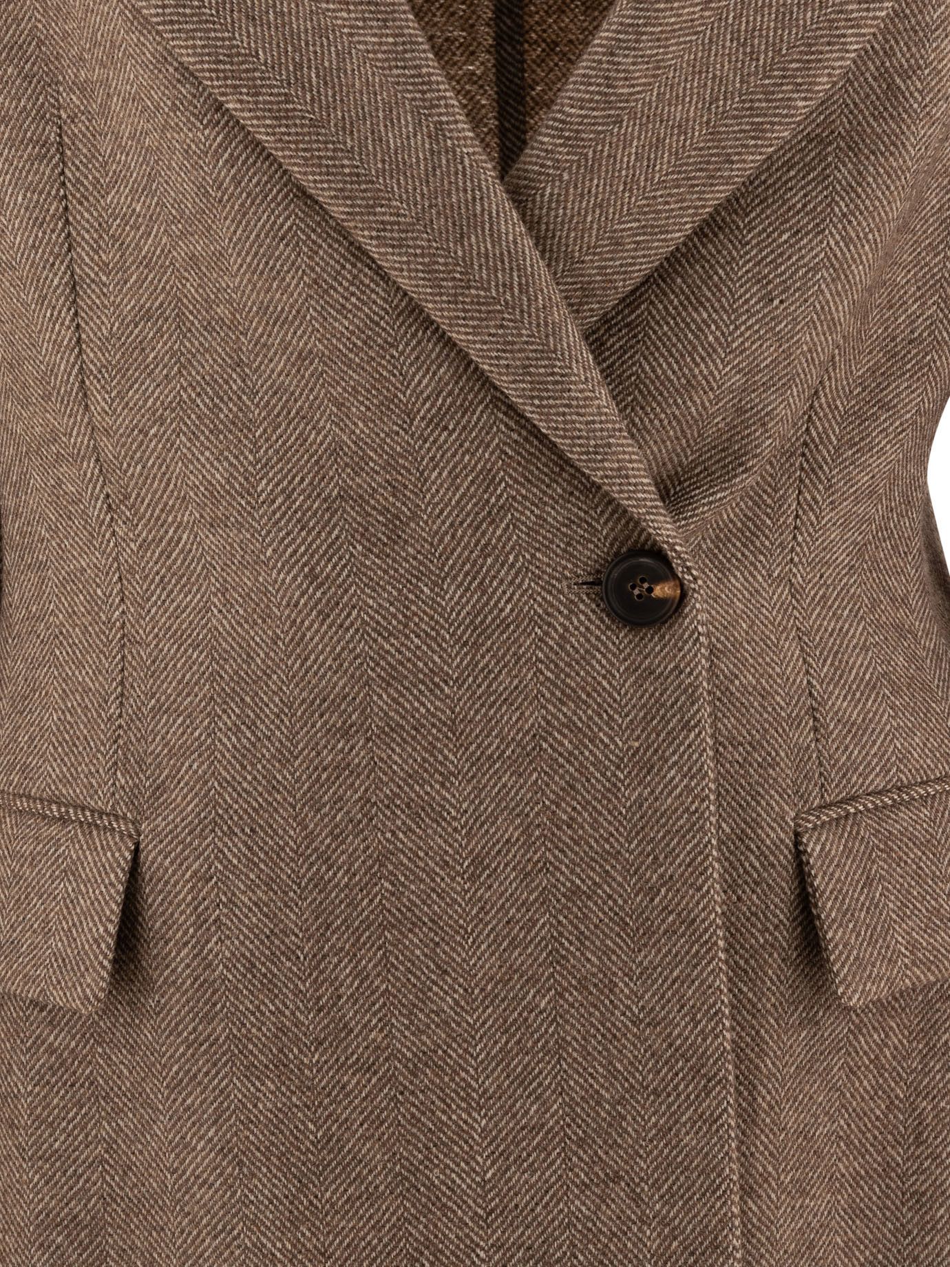 Brunello Cucinelli Brushed Techno Wool Chevron Blazer With Monili Size M / US 6-8 / IT 42-44 - 3 Thumbnail