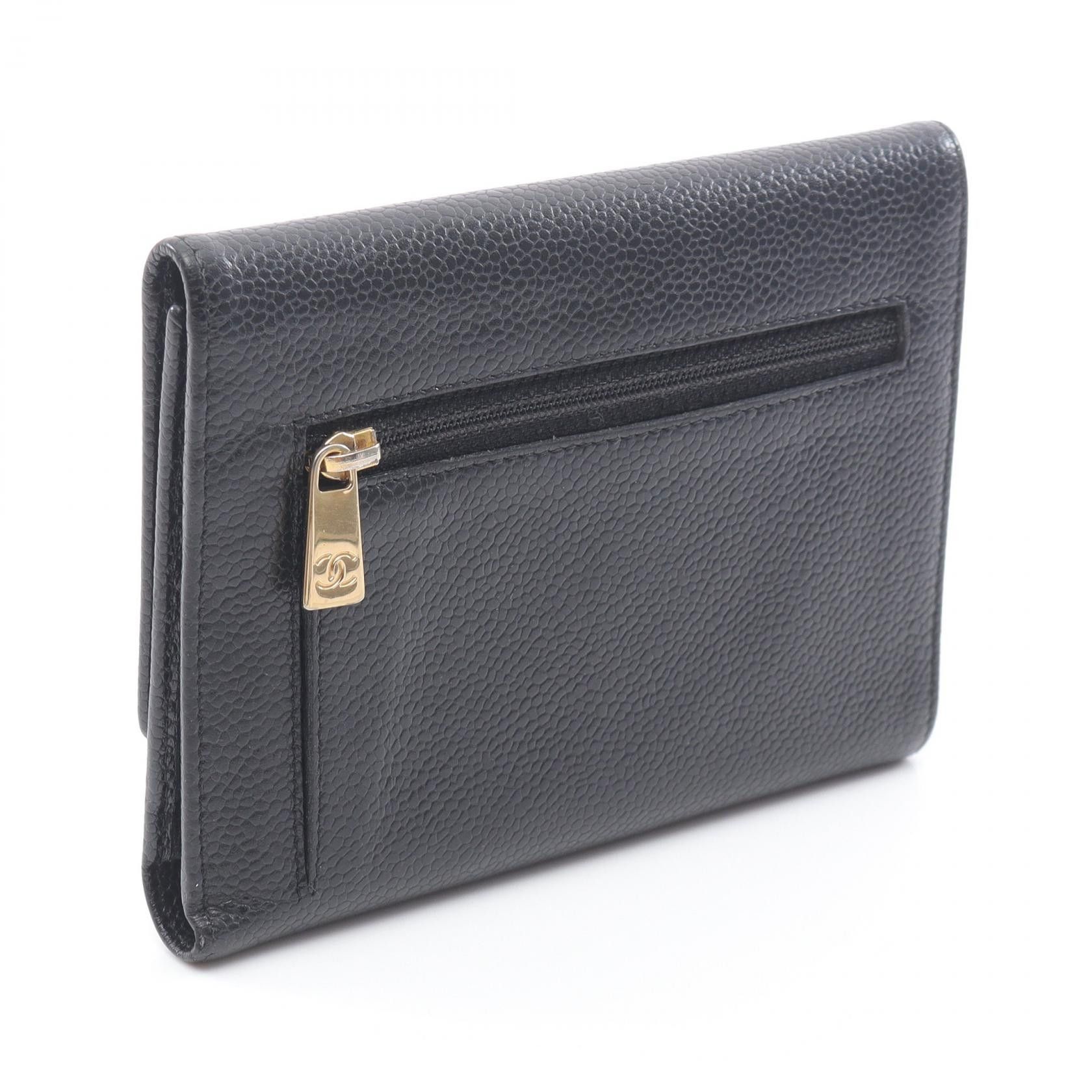 Chanel Chanel Chanel Coco Mark Grained Calfskin Wallet Leather Short Wallet Size ONE SIZE - 2 Thumbnail