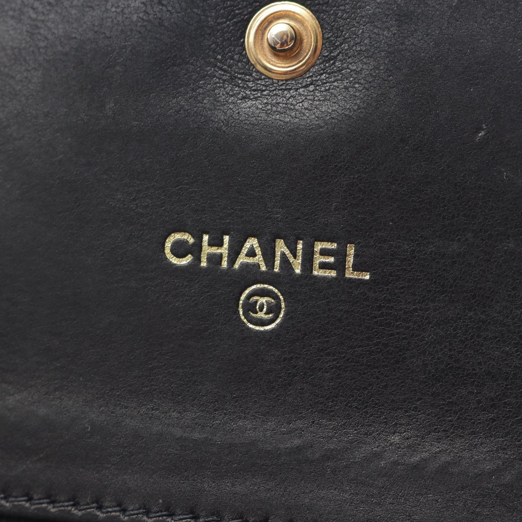 Chanel Chanel Chanel Coco Mark Grained Calfskin Wallet Leather Short Wallet Size ONE SIZE - 4 Thumbnail