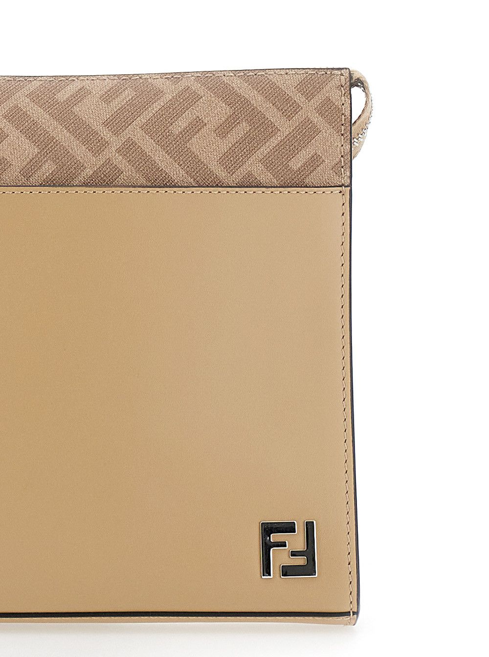Fendi Beige Cltuch with FF Motif and FF Logo Plaque in Leather Man Size ONE SIZE - 5 Thumbnail