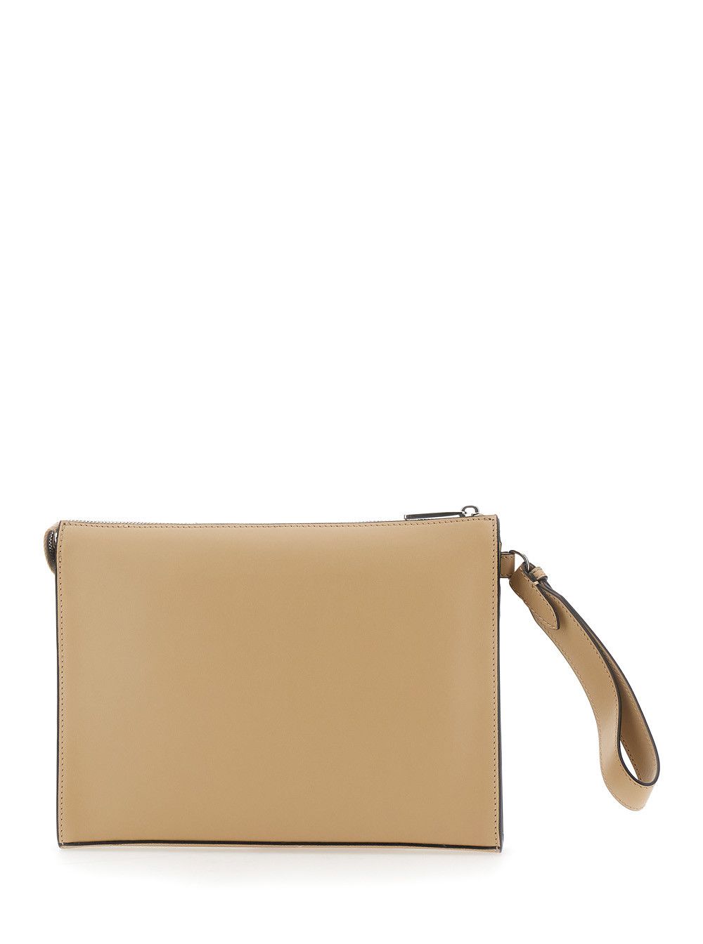 Fendi Beige Cltuch with FF Motif and FF Logo Plaque in Leather Man Size ONE SIZE - 4 Thumbnail