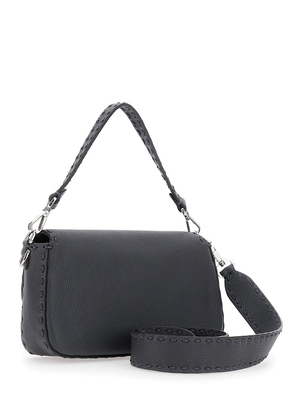 Fendi “Baguette” Grey Shoulder Bag with Contrast Stitching in Leather Man Size ONE SIZE - 3 Thumbnail