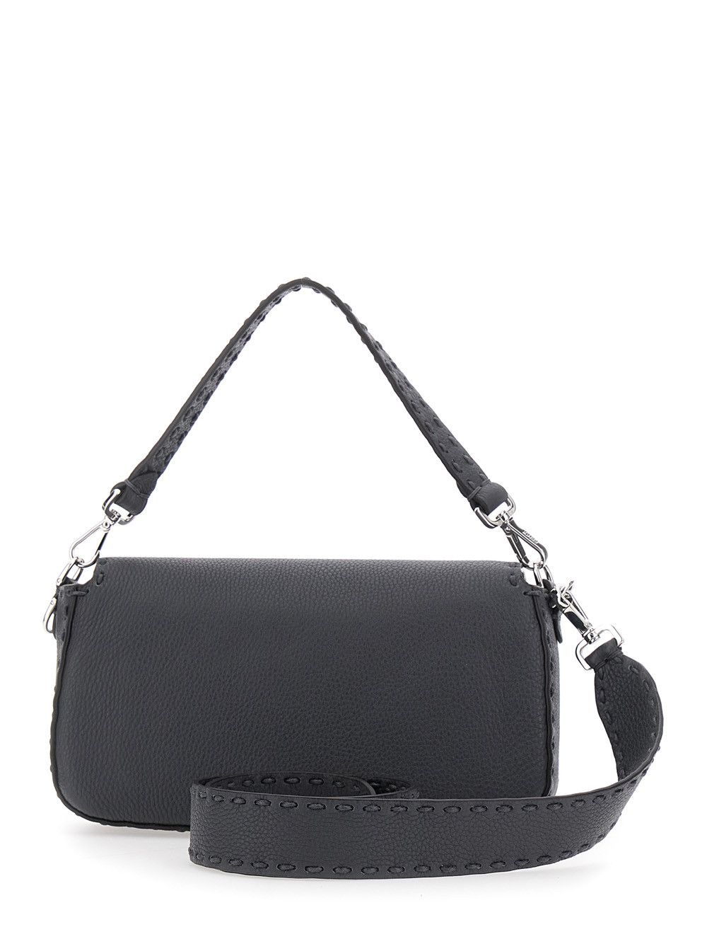 Fendi “Baguette” Grey Shoulder Bag with Contrast Stitching in Leather Man Size ONE SIZE - 4 Thumbnail