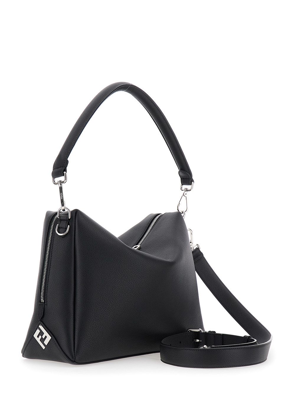 Fendi 'Lui Large' Black Shoulder Bag with Removable Strap in Leather Man Size ONE SIZE - 3 Thumbnail