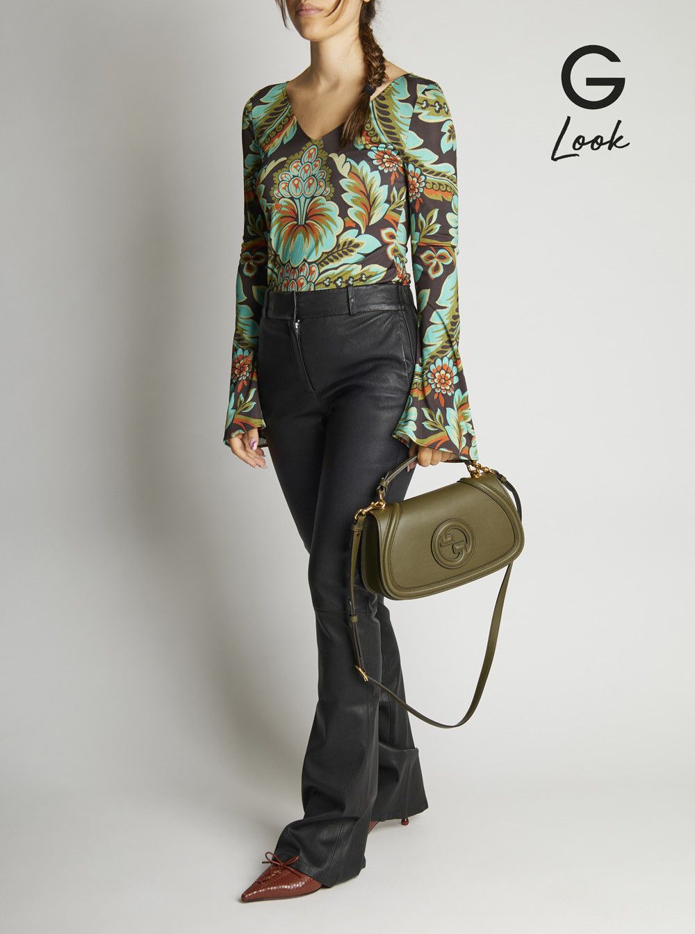 Gucci 'Blondie' Green Handbag with GG Logo Plaque on the Front in Leather Woman Size ONE SIZE - 6 Thumbnail
