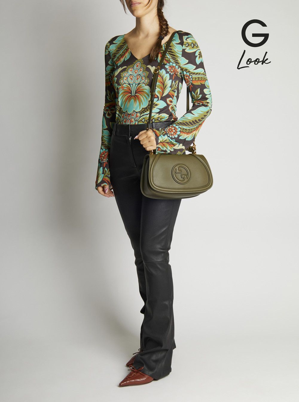 Gucci 'Blondie' Green Handbag with GG Logo Plaque on the Front in Leather Woman Size ONE SIZE - 7 Thumbnail