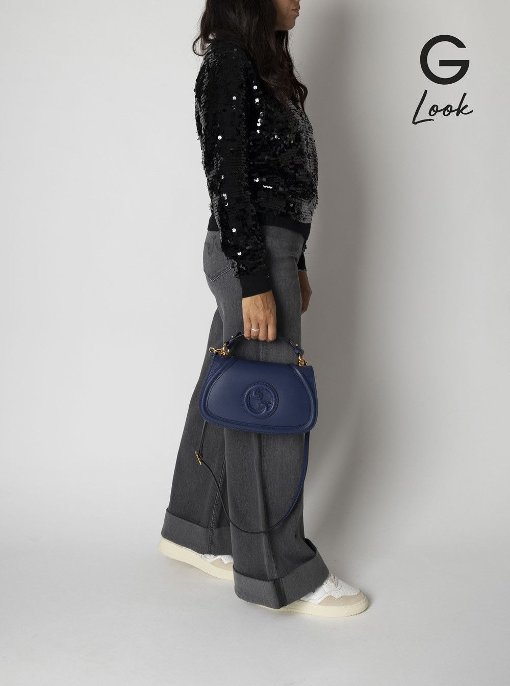 Gucci 'Blondie' Blue Handbag with GG Logo Plaque on the Front in Leather Woman Size ONE SIZE - 7 Thumbnail