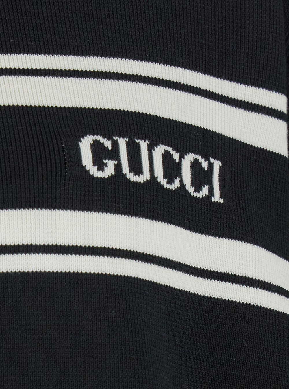 Gucci Black Sweater with Logo Lettering on the Front in Wool Man Size US XL / EU 56 / 4 - 3 Thumbnail