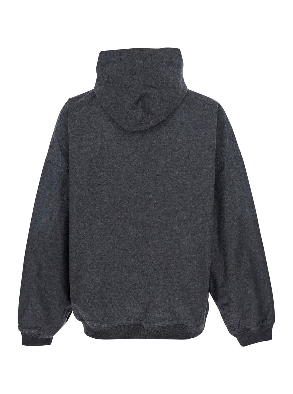 Balenciaga Grey Sweatshirt with Fixed Hood and Logo Detail on the Front in Cotton Man Size US M / EU 48-50 / 2 - 2 Thumbnail