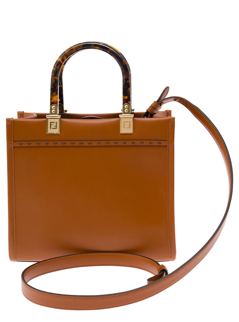 Fendi Tote bag 'Sunshine Piccola' with Embossed Logo and Brown Leather Tortoiseshell Effect Handle Size ONE SIZE - 4 Thumbnail