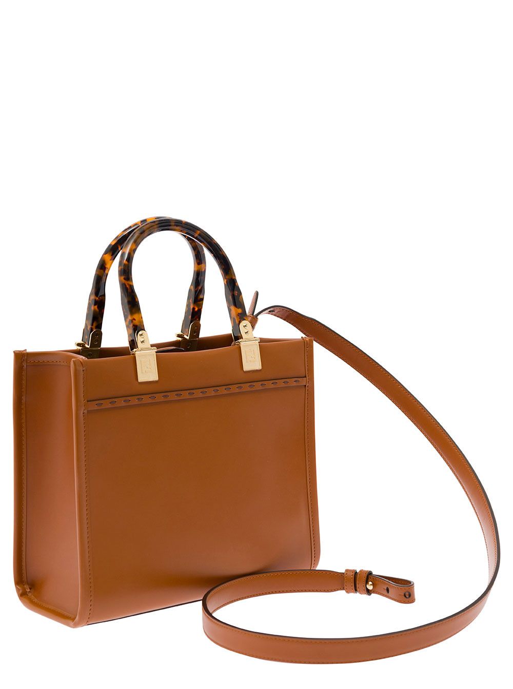 Fendi Tote bag 'Sunshine Piccola' with Embossed Logo and Brown Leather Tortoiseshell Effect Handle Size ONE SIZE - 3 Thumbnail