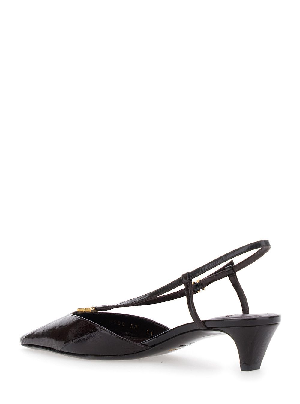 Fendi Brown Pumps with FF Logo on the Front in Hagfish Leather Woman Size US 6 / IT 36 - 3 Thumbnail