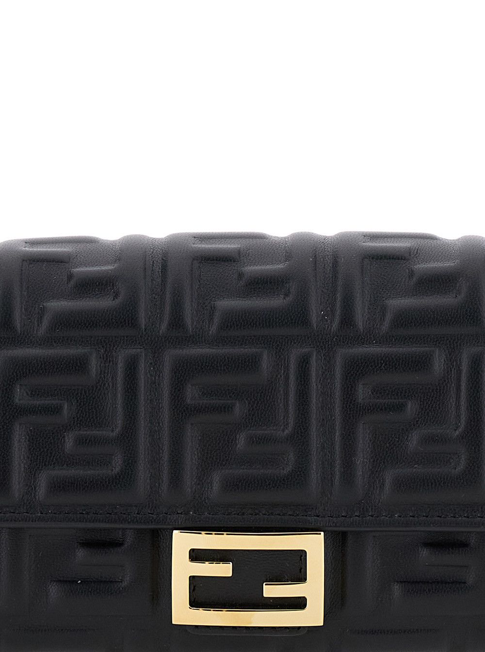 Fendi Mini 'Continental' Bag with FF All-Over Raised Motif in Black Leather for Women Size ONE SIZE - 5 Thumbnail