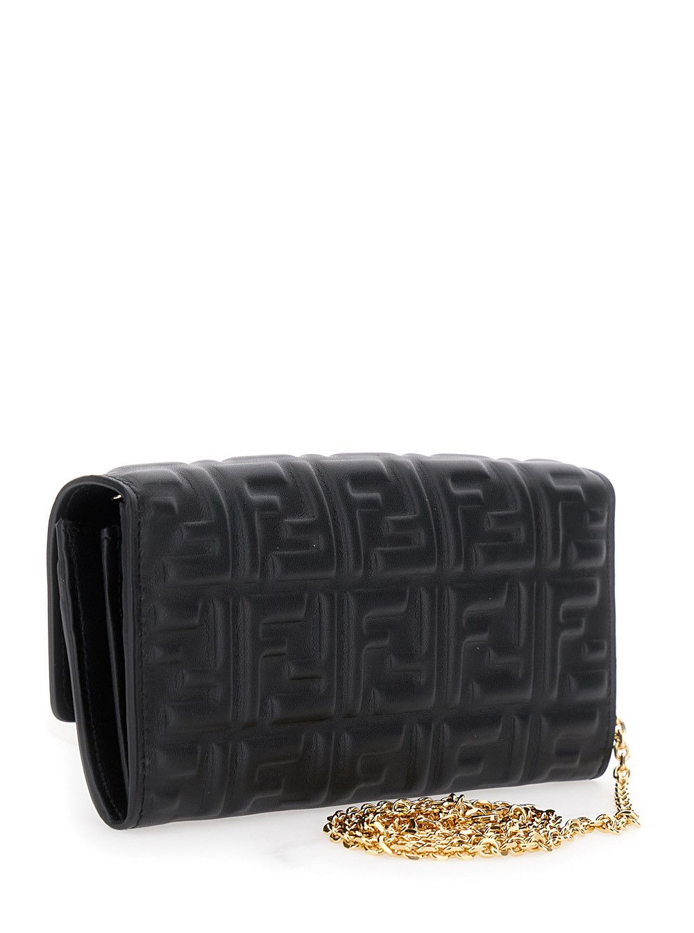 Fendi Mini 'Continental' Bag with FF All-Over Raised Motif in Black Leather for Women Size ONE SIZE - 3 Thumbnail