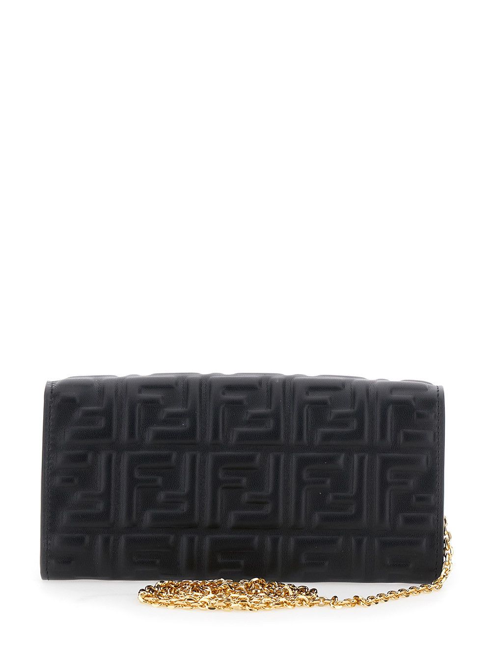 Fendi Mini 'Continental' Bag with FF All-Over Raised Motif in Black Leather for Women Size ONE SIZE - 4 Thumbnail