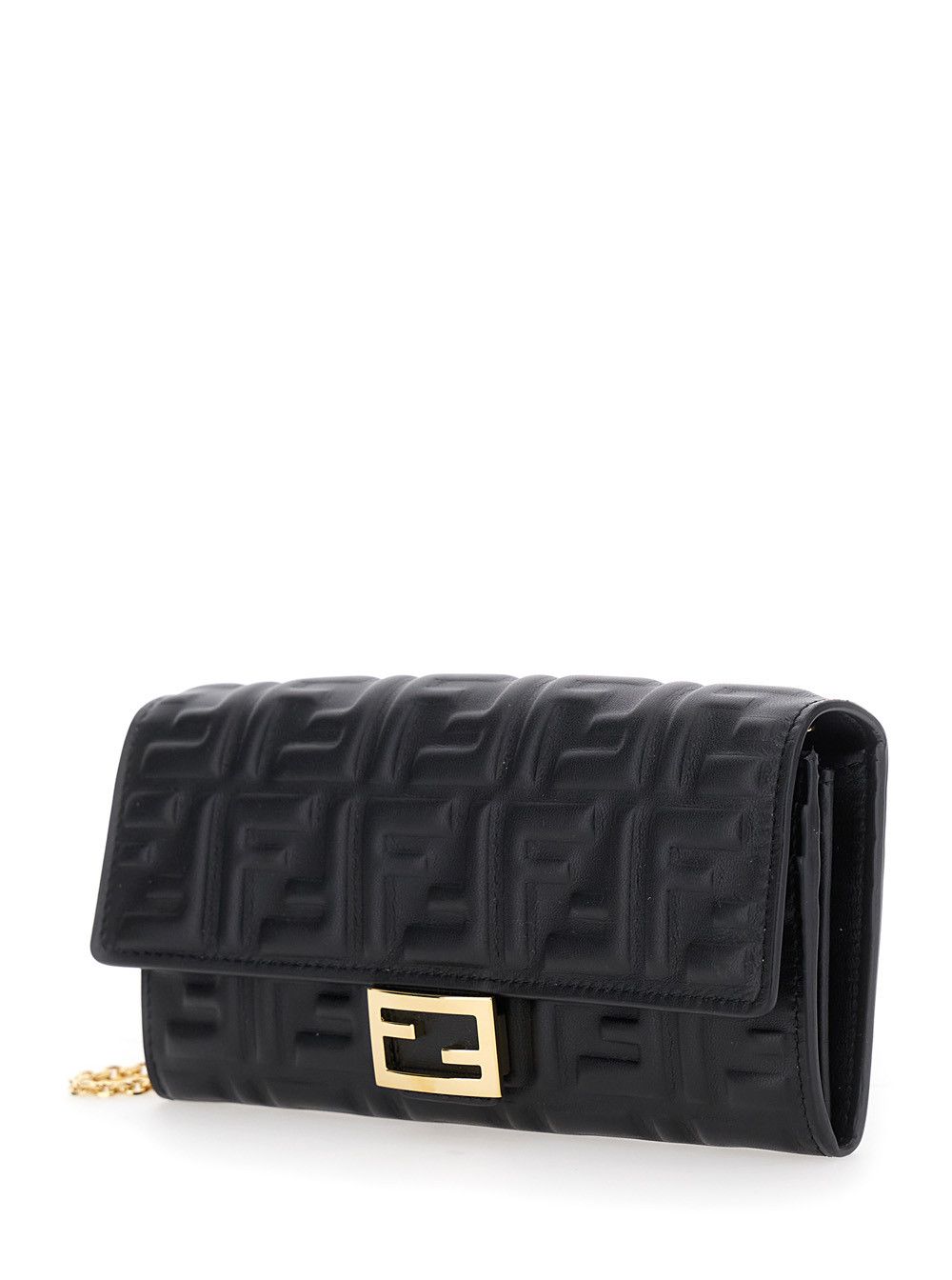 Fendi Mini 'Continental' Bag with FF All-Over Raised Motif in Black Leather for Women Size ONE SIZE - 2 Thumbnail