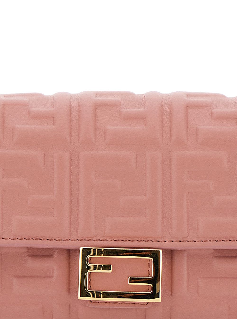 Fendi “Continental” Pink Mini Bag with All-Over FF Pattern in Embossed Leather Woman Size ONE SIZE - 5 Thumbnail