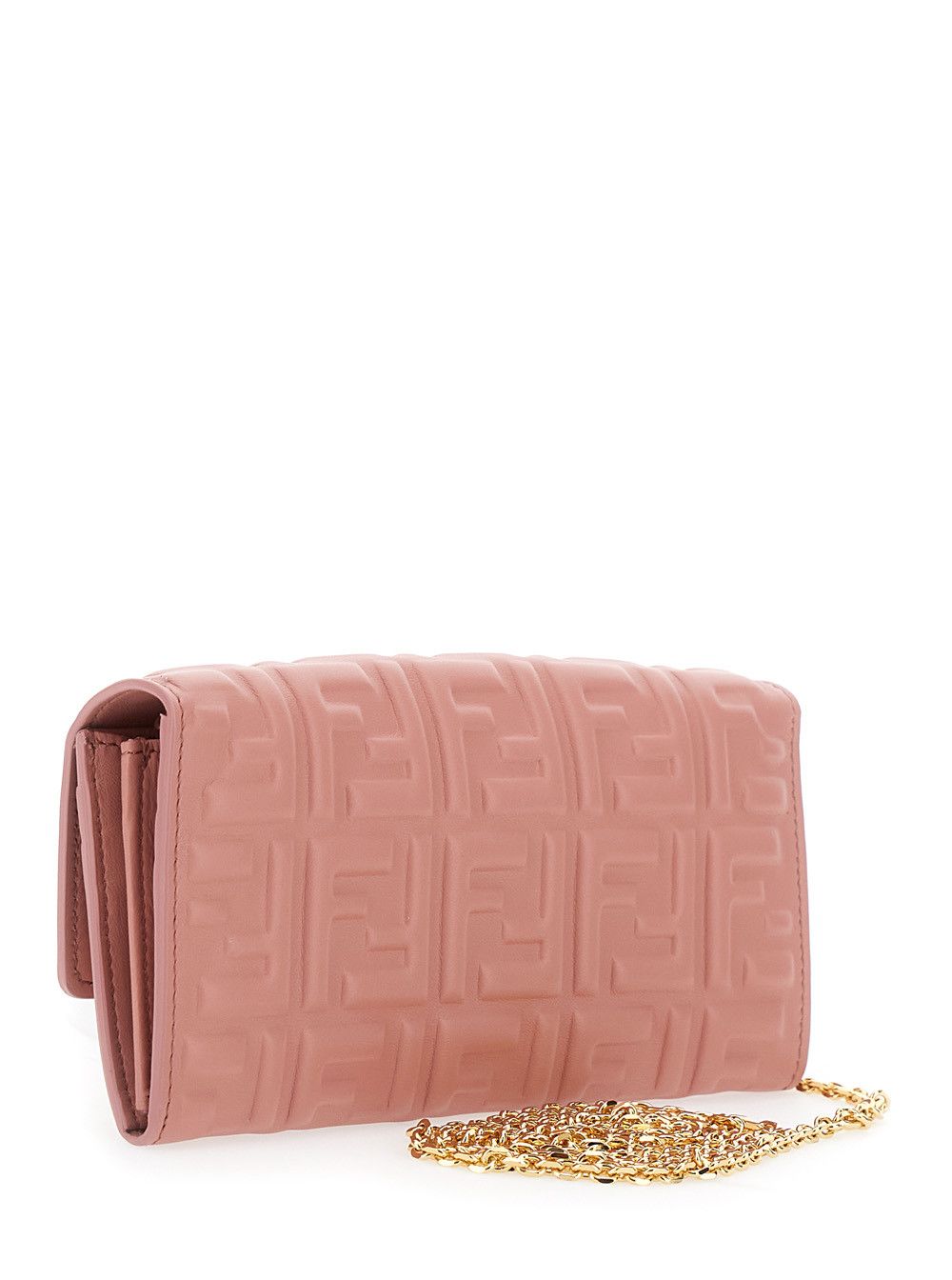 Fendi “Continental” Pink Mini Bag with All-Over FF Pattern in Embossed Leather Woman Size ONE SIZE - 3 Thumbnail