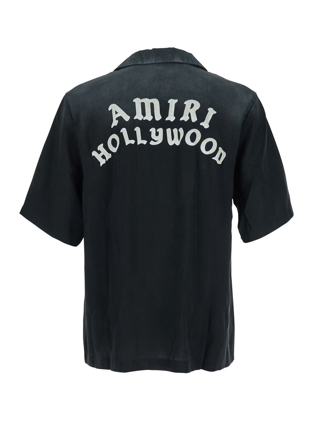 Amiri Black Shirt with Cuban Collar and Logo Lettering on Front in Modal Man Size US L / EU 52-54 / 3 - 2 Thumbnail