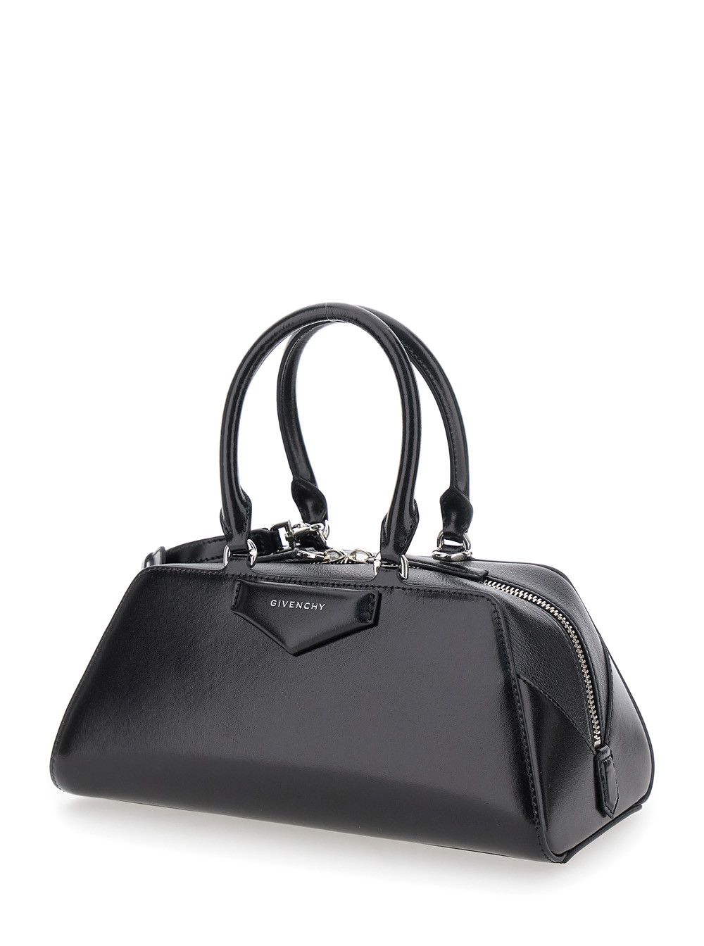 Givenchy Black Small 'Antigona East West' Handbag with Adjustable and Removable Shoulder Strap and Lettering Logo on the Front in Leather for Women Size ONE SIZE - 2 Thumbnail