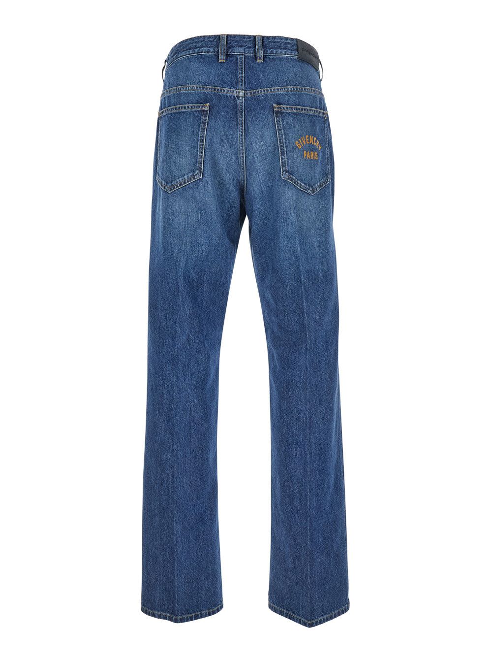 Givenchy Blue Five-Pocket Jeans with Logo Patch on the Back in Denim Man Size US 32 / EU 48 - 2 Thumbnail