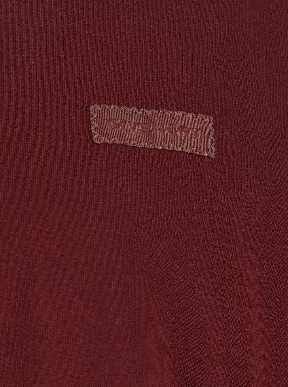 Givenchy Bordeaux T-Shirt with Logo Patch on Chest for Men Size US M / EU 48-50 / 2 - 3 Thumbnail