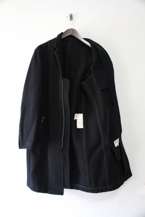 Comme des Garcons FW00 Wool Blend Coat with Leather Details | Grailed