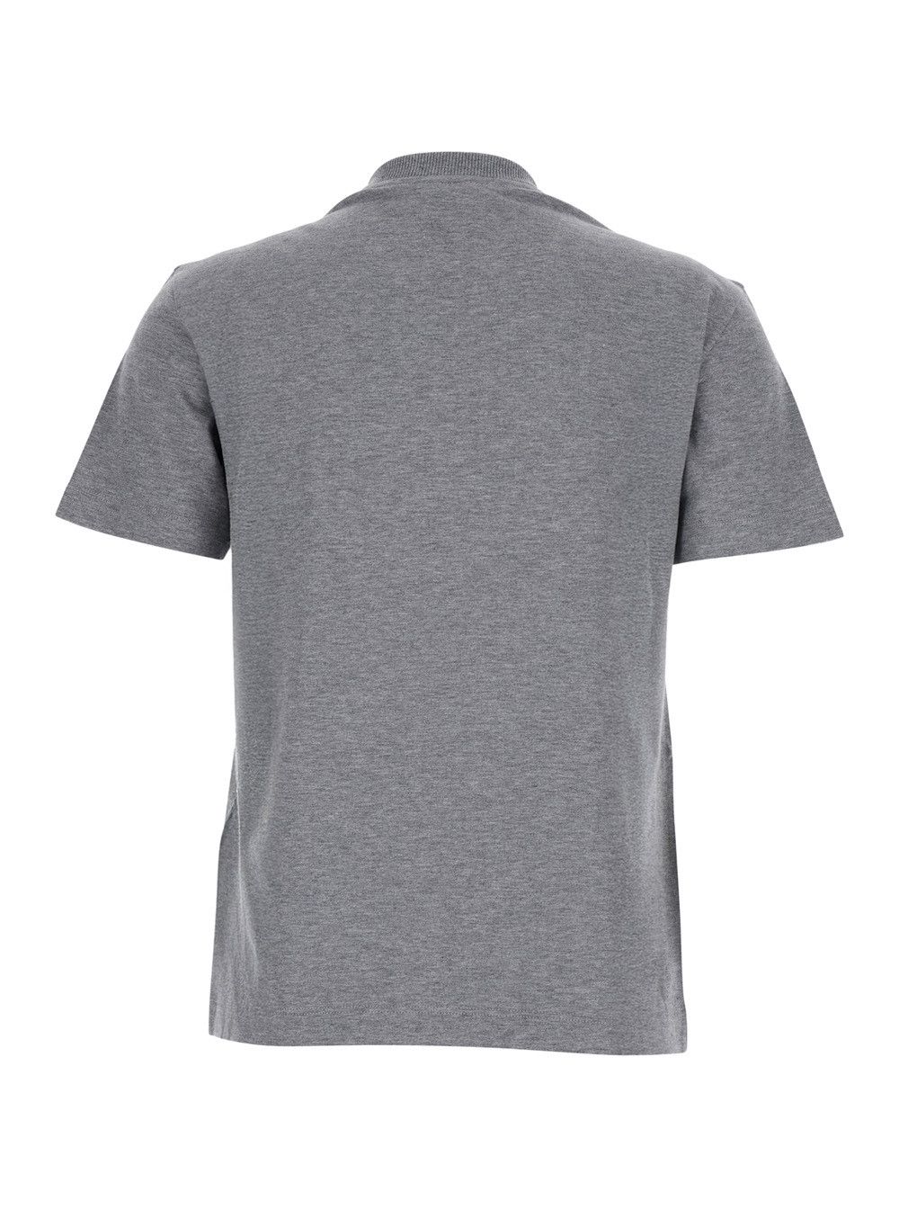 Fendi Grey Crewneck T-Shirt with Logo Detail on the Front in Cotton Woman Size M / US 6-8 / IT 42-44 - 2 Thumbnail