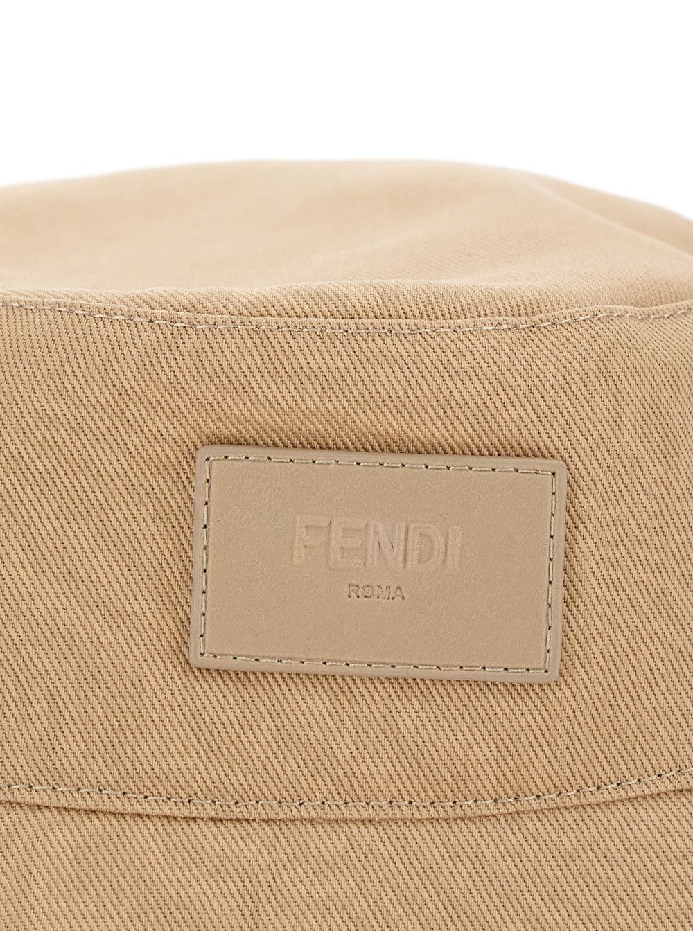 Fendi Fendi Beige Logo Embroidered Cotton Fisherman Hat for Men Size ONE SIZE - 3 Thumbnail